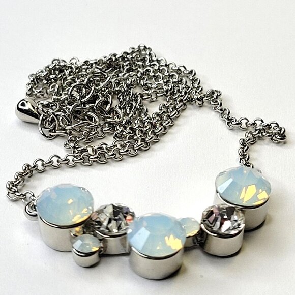 Silver Crystal Dainty Necklace - Picture 1 of 5